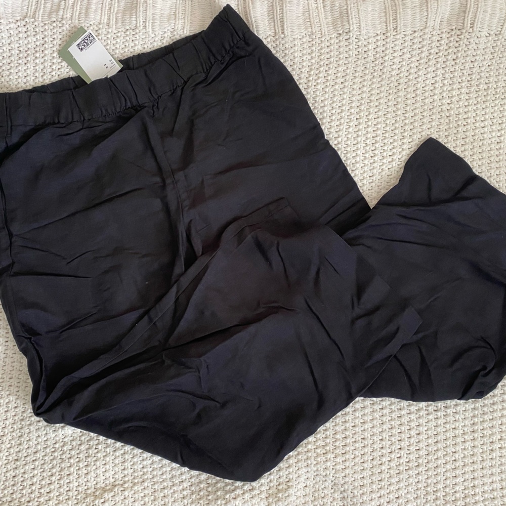 NWT H&M Black Linen Wide Leg Pants